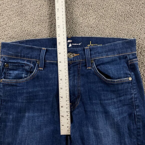7 For All Mankind Slimmy Jeans Men's 29 Measures 31.5 x 32.75 Blue Stretch - Picture 11 of 14
